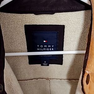 Great condition,very clean, Tommy Hilfiger fuax sued mens  trucker jacket